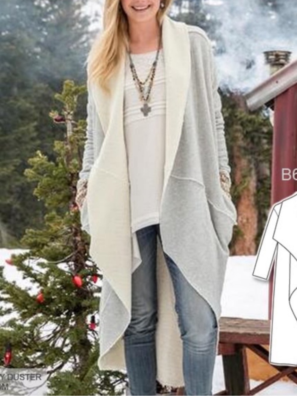 Sundance Sweashirt Long Cardigan Sz M